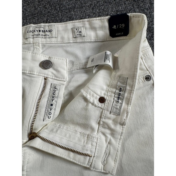 Lucky Brand Women's White Ankle Slim Ava Mid Rise Jeans Size 8/29 - Picture 13 of 16